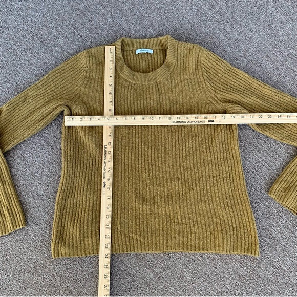 Madewell Sweater Women’s Size XL‎ Mustard Yellow Soft Merino Wool Blend - Picture 2 of 8